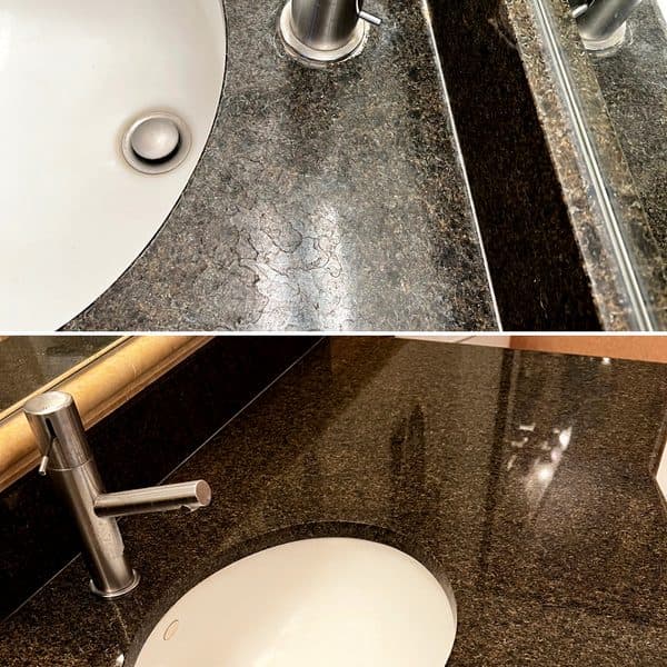Vanity polished to glossy finish