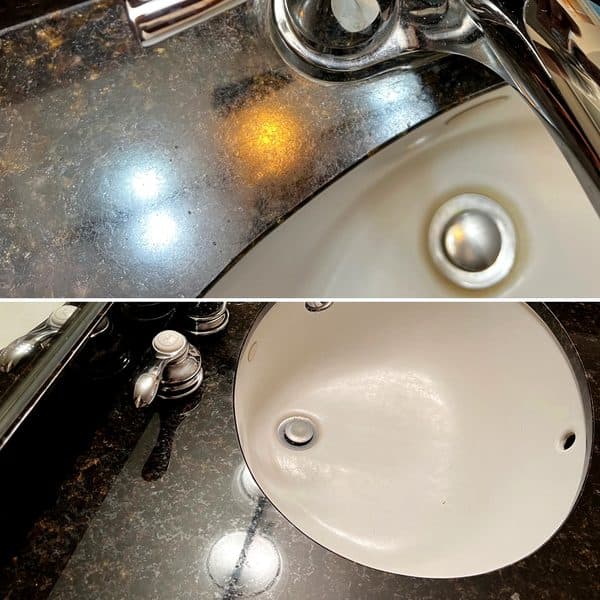 Sink area cleaned and polished